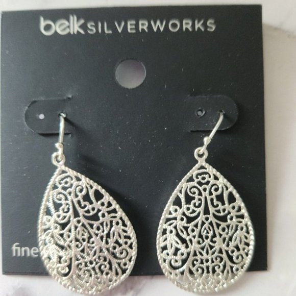 NEW Women's Silverworks Silver Plated Teardrop Earrings NWT - Picture 5 of 6